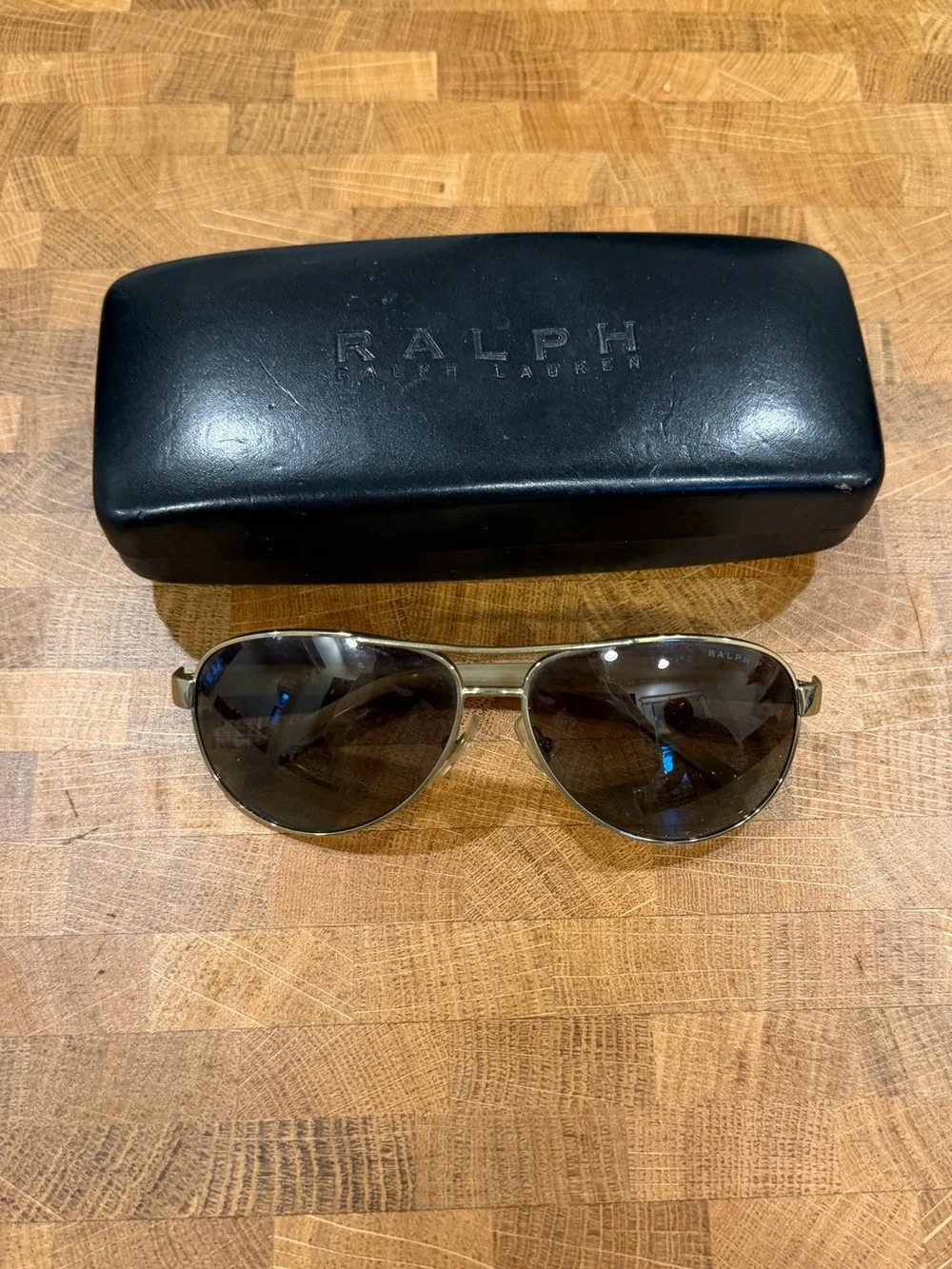 Ralph Lauren Silver Frame Sunglasses with Dark Lenses